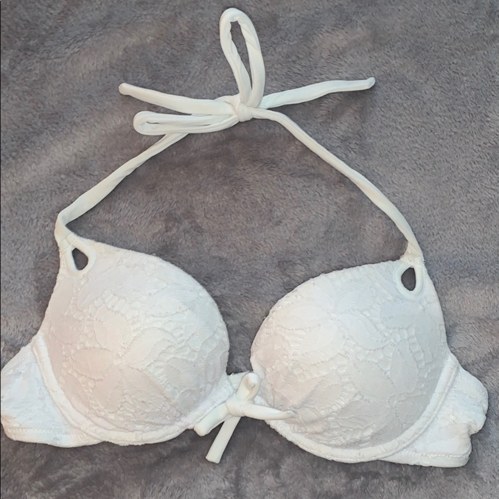 VS white lace push up swim top